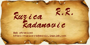 Ružica Radanović vizit kartica